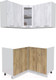 Миниатюра изображения товара Кухонный гарнитур Интерлиния Мила 12x12 без столешницы (дуб белый/дуб золотой)