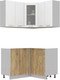 Миниатюра изображения товара Кухонный гарнитур Интерлиния Мила 12x12 без столешницы (белый платинум/дуб золотой)