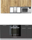 Миниатюра изображения товара Кухонный гарнитур Интерлиния Мила 1.7 ВТ без столешницы (дуб золотой/антрацит)
