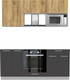 Миниатюра изображения товара Кухонный гарнитур Интерлиния Мила 1.8 ВТ без столешницы (дуб золотой/антрацит)