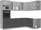 Миниатюра изображения товара Кухонный гарнитур Интерлиния Мила 1.68x2.6 правая без столешницы (бетон/антрацит)