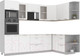 Миниатюра изображения товара Кухонный гарнитур Интерлиния Мила 1.68x2.8 правая без столешницы (белый платинум)