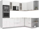 Миниатюра изображения товара Кухонный гарнитур Интерлиния Мила 1.68x2.6 правая без столешницы (белый платинум)