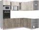 Миниатюра изображения товара Кухонный гарнитур Интерлиния Мила 1.68x2.4 правая без столешницы (дуб белый/дуб серый)