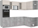 Миниатюра изображения товара Кухонный гарнитур Интерлиния Мила 1.68x2.6 правая без столешницы (вудлайн кремовый/бетон)