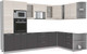 Миниатюра изображения товара Кухонный гарнитур Интерлиния Мила 1.88x3.2 правая без столешницы (вудлайн кремовый/антрацит)