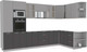 Миниатюра изображения товара Кухонный гарнитур Интерлиния Мила 1.88x3.4 правая без столешницы (серебристый/антрацит)
