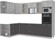 Миниатюра изображения товара Кухонный гарнитур Интерлиния Мила 1.68x2.8 левая без столешницы (бетон/антрацит)