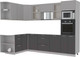 Миниатюра изображения товара Кухонный гарнитур Интерлиния Мила 1.68x2.8 левая без столешницы (серебристый/антрацит)