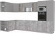 Миниатюра изображения товара Кухонный гарнитур Интерлиния Мила 1.68x3.4 левая без столешницы (серебристый/бетон)