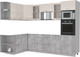 Миниатюра изображения товара Кухонный гарнитур Интерлиния Мила 1.68x2.8 левая без столешницы (вудлайн кремовый/бетон)