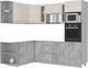 Миниатюра изображения товара Кухонный гарнитур Интерлиния Мила 1.68x2.4 левая без столешницы (вудлайн кремовый/бетон)