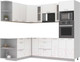 Миниатюра изображения товара Кухонный гарнитур Интерлиния Мила 1.68x2.4 левая без столешницы (белый платинум/бетон)