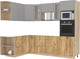 Миниатюра изображения товара Кухонный гарнитур Интерлиния Мила 1.68x2.6 левая без столешницы (серебристый/дуб золотой)