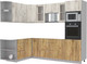 Миниатюра изображения товара Кухонный гарнитур Интерлиния Мила 1.68x2.6 левая без столешницы (дуб белый/дуб золотой)