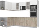 Миниатюра изображения товара Кухонный гарнитур Интерлиния Мила 1.68x2.8 левая без столешницы (белый платинум/дуб серый)