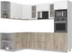 Миниатюра изображения товара Кухонный гарнитур Интерлиния Мила 1.68x2.6 левая без столешницы (белый платинум/дуб серый)