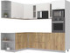 Миниатюра изображения товара Кухонный гарнитур Интерлиния Мила 1.68x2.4 левая без столешницы (белый платинум/дуб золотой)