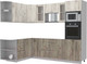 Миниатюра изображения товара Кухонный гарнитур Интерлиния Мила 1.68x2.6 левая без столешницы (дуб белый/дуб серый)