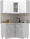Миниатюра изображения товара Кухонный гарнитур Интерлиния Мила 12x12 (белый платинум/бетон/бискайская сосна)
