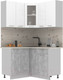 Миниатюра изображения товара Кухонный гарнитур Интерлиния Мила 12x13 (белый платинум/бетон/бискайская сосна)