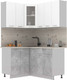 Миниатюра изображения товара Кухонный гарнитур Интерлиния Мила 12x15 (белый платинум/бетон/бискайская сосна)