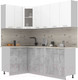 Миниатюра изображения товара Кухонный гарнитур Интерлиния Мила 12x21 (белый платинум/бетон/бискайская сосна)