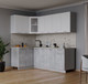 Миниатюра изображения товара Кухонный гарнитур Интерлиния Мила 12x21 (белый платинум/бетон/бискайская сосна)