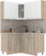Миниатюра изображения товара Кухонный гарнитур Интерлиния Мила 12x15 (белый платинум/дуб серый/опал светлый)