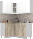 Миниатюра изображения товара Кухонный гарнитур Интерлиния Мила 12x16 (белый платинум/дуб серый/опал светлый)