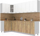 Миниатюра изображения товара Кухонный гарнитур Интерлиния Мила 12x27 (белый платинум/дуб золотой/дуб бунратти)