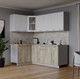 Миниатюра изображения товара Кухонный гарнитур Интерлиния Мила 12x20 (белый платинум/дуб серый/опал светлый)