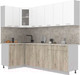 Миниатюра изображения товара Кухонный гарнитур Интерлиния Мила 12x25 (белый платинум/дуб серый/опал светлый)