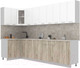 Миниатюра изображения товара Кухонный гарнитур Интерлиния Мила 12x30 (белый платинум/дуб серый/опал светлый)