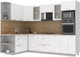 Миниатюра изображения товара Кухонный гарнитур Интерлиния Мила 1.68x2.8 левая (белый платинум/белый платинум/дуб бунратти)
