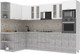 Миниатюра изображения товара Кухонный гарнитур Интерлиния Мила 1.68x3.0 левая (белый платинум/бетон/бискайская сосна)