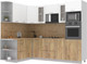 Миниатюра изображения товара Кухонный гарнитур Интерлиния Мила 1.68x2.6 левая (белый платинум/дуб золотой/дуб бунратти)