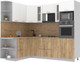 Миниатюра изображения товара Кухонный гарнитур Интерлиния Мила 1.68x2.4 левая (белый платинум/дуб золотой/дуб бунратти)