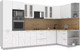 Миниатюра изображения товара Кухонный гарнитур Интерлиния Мила 1.68x3.4 правая (белый платинум/белый платинум/дуб бунратти)