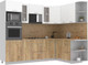 Миниатюра изображения товара Кухонный гарнитур Интерлиния Мила 1.68x2.6 правая (белый платинум/дуб золотой/дуб бунратти)