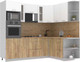 Миниатюра изображения товара Кухонный гарнитур Интерлиния Мила 1.68x2.4 правая (белый платинум/дуб золотой/дуб бунратти)
