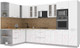 Миниатюра изображения товара Кухонный гарнитур Интерлиния Мила 1.88x3.4 левая (белый платинум/белый платинум/дуб бунратти)