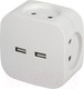 Миниатюра изображения товара Электроразветвитель ЭРА SP-4-USB-W / Б0049532 (белый)