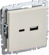 Миниатюра изображения товара Розетка IEK Brite BR-U22-018-K10 (бежевый)