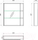 Миниатюра изображения товара Шкаф с зеркалом для ванной Какса-А Silvia 60 б/о / 466788