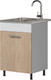 Миниатюра изображения товара Шкаф под мойку Genesis Мебель Алиса 12 500 со вставкой (белый/дуб сонома)