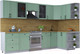 Миниатюра изображения товара Кухонный гарнитур Интерлиния Тренд 1.5x3.2 правая (мята/мята/дуб бунратти)