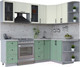 Миниатюра изображения товара Кухонный гарнитур Интерлиния Тренд 1.5x2.3 правая (мята/белый/бискайская сосна)