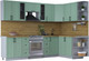 Миниатюра изображения товара Кухонный гарнитур Интерлиния Тренд 1.7x2.8 правая (мята/мята/дуб бунратти)