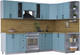 Миниатюра изображения товара Кухонный гарнитур Интерлиния Тренд 1.7x2.8 правая (океан/океан/дуб бунратти)